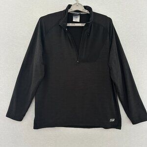 SKECHERS SPORT MEN'S BLACK LONG SLEEVE 1/4 ZIP ATHLETIC PULLOVER SWEATER SIZE XL